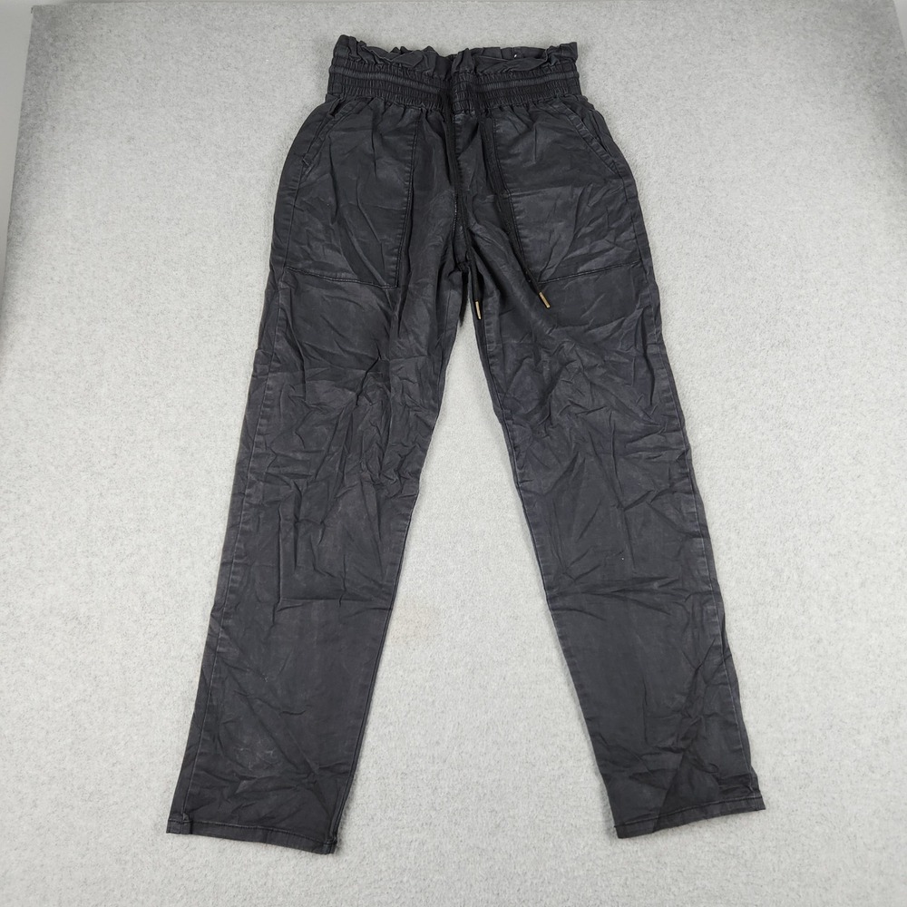 Vanilla Star Pants Womens Medium Black Paperbag Waist Straight Utility Stretch